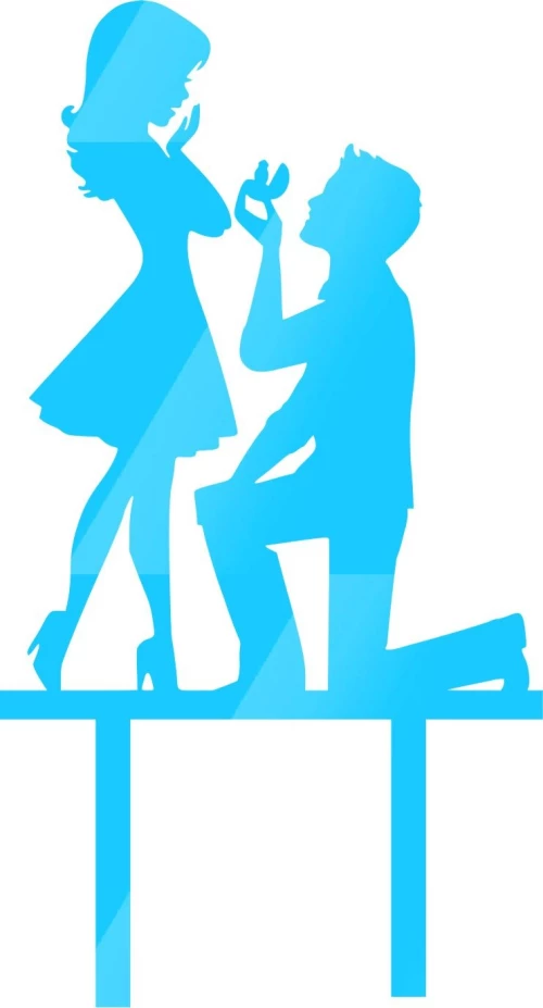 Cake Topper Wedding 3 ΓΑΛΑΖΙΟ ΚΑΘΡΕΠΤΗΣ