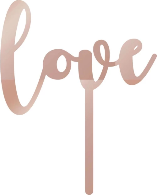 Cake Topper Love 6 ROZE GOLD ΚΑΘΡΕΠΤΗΣ
