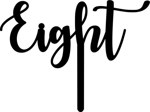 Cake Topper Eight ΜΑΥΡΟ