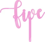Cake Topper Five ΡΟΖ ΚΑΘΡΕΠΤΗΣ
