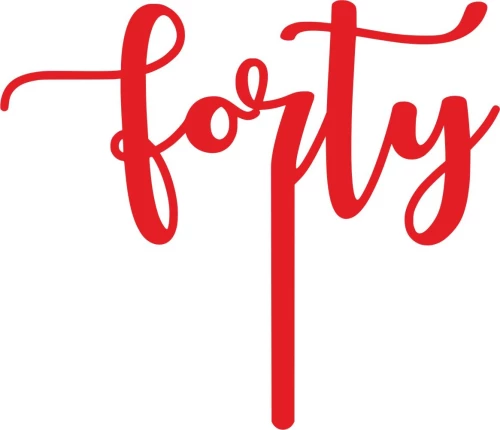 Cake Topper Forty ΚΟΚΚΙΝΟ