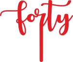Cake Topper Forty ΚΟΚΚΙΝΟ