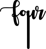 Cake Topper Four ΜΑΥΡΟ