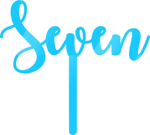 Cake Topper Seven ΓΑΛΑΖΙΟ ΚΑΘΡΕΠΤΗΣ