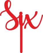 Cake Topper Six ΚΟΚΚΙΝΟ