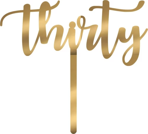 Cake Topper thirty ΧΡΥΣΟ ΚΑΘΡΕΠΤΗΣ