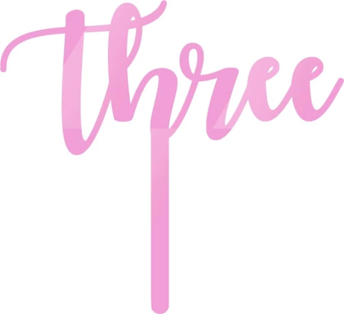Cake Topper Three ΡΟΖ ΚΑΘΡΕΠΤΗΣ