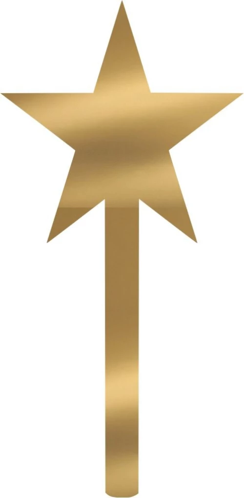 Mini Cake Topper Star 12τμχ ΡΟΖ ΚΑΘΡΕΠΤΗΣ