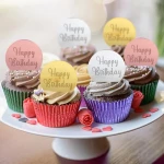 Disc Topper Happy Birthday v5 12 τμχ ROZE GOLD ΚΑΘΡΕΠΤΗΣ