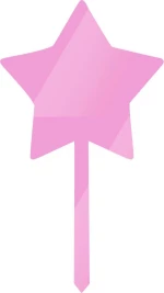 Cake Topper Star ΡΟΖ ΚΑΘΡΕΠΤΗΣ
