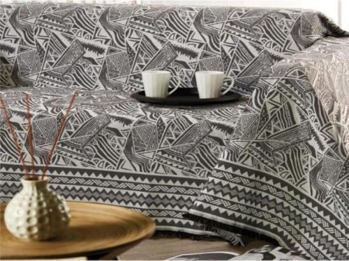 Σετ Ριχτάρια Καναπέ Μαύρα Γεωμετρικό Σχέδιο Γαρύφαλλο 3 ΤΜΧ - T009