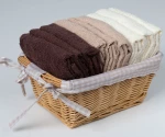 Σετ λαβέτες σε καλάθι 9 τεμάχια (30cm x 30cm) καφέ Silk Fashion