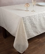 Ζακάρ τραπεζομάντηλο 1010 (135cm x 180cm) μπέζ Silk Fashion