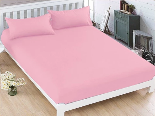 Κατωσέντονο με Λάστιχο Ροζ Βαμβακερό Γαρύφαλλο - 180x200+30