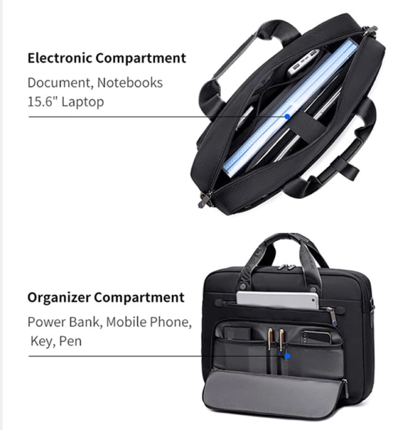 ARCTIC HUNTER τσάντα ώμου GW00017 για laptop 15.6", 14.5L, μαύρη