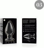 NEBULA SERIES BY IBIZA' - MODEL 3 ANAL PLUG BOROSILICATE GLASS 11 X 5 CM TRANSPARENT