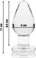 NEBULA SERIES BY IBIZA' - MODEL 3 ANAL PLUG BOROSILICATE GLASS 11 X 5 CM TRANSPARENT
