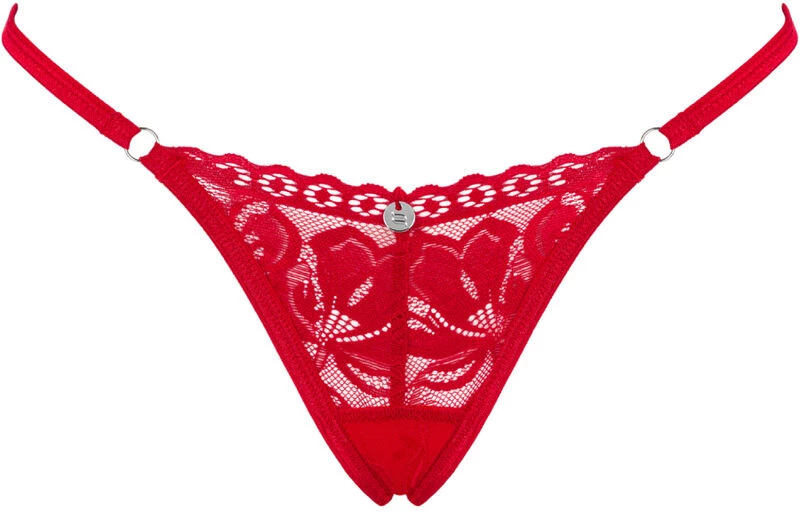 OBSESSIVE - LACELOVE THONG RED