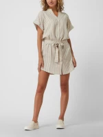 Γυναικείο Beachwear Pink Label - Λευκό Ριγέ - Κοντό σεμιζιέ