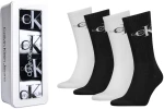 Ανδρικές Κάλτσες Calvin Klein - Logo - Μαύρες & Λευκές - Μακριές - 4 Pack