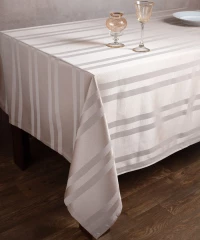 Ριγέ τραπεζομάντηλο dimitra (150cm x 230cm) ivory Silk Fashion