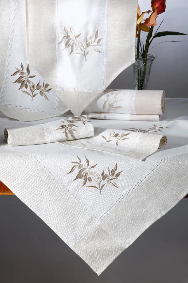 Τραπεζομάντηλο N5 (160cm x 210cm) oval ivory Silk Fashion