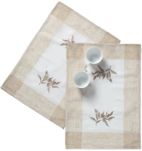 Ντουζίνες (12 τεμάχια) σουπλά N5 (35cm x 50cm) ivory Silk Fashion