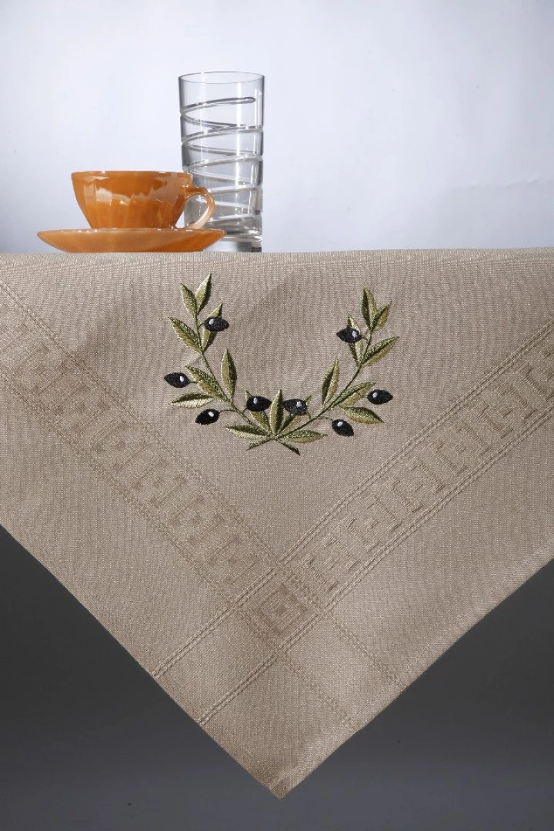 Τραπεζομάντηλο 3854 (135cm x 175cm) καφέ Silk Fashion