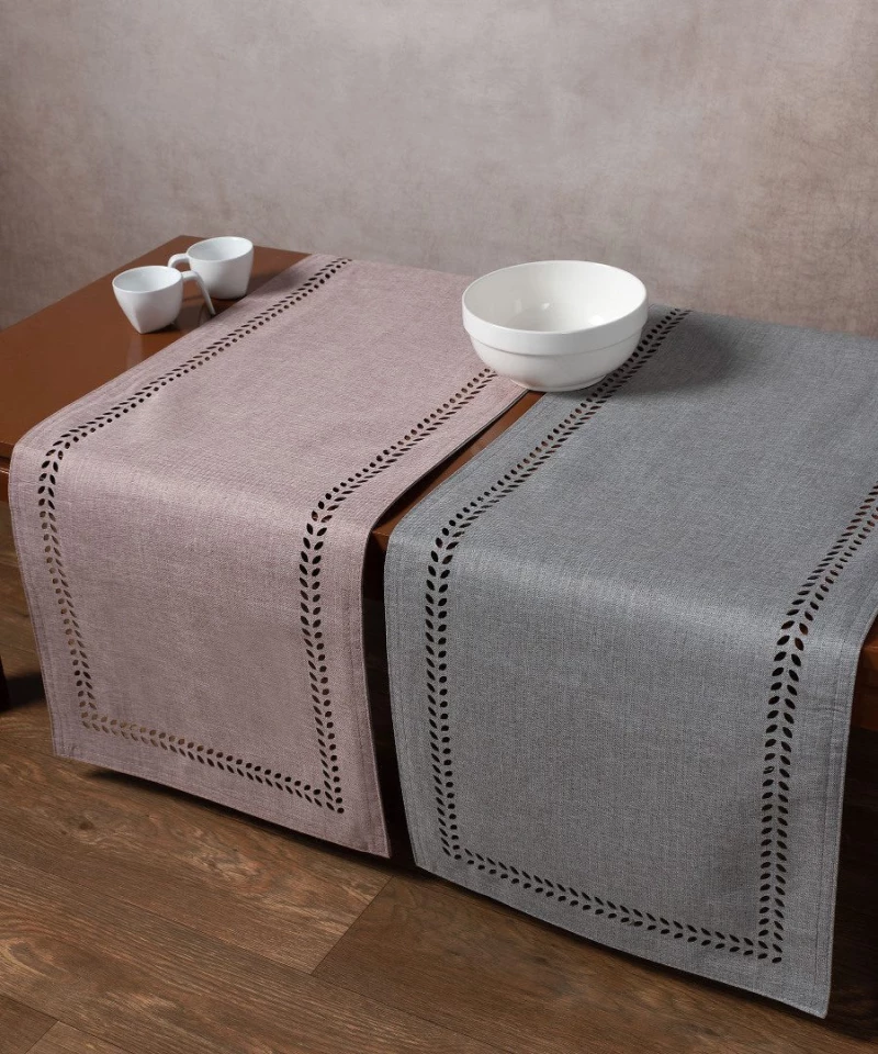 τραβέρσα (40cm x 120cm) bg18 αμέθυστος/γκρί Silk Fashion