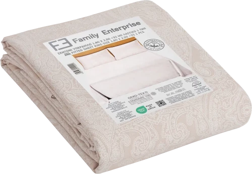 Σεντόνι υπέρδιπλο με λάστιχο Βαμβακερό 100% 180x200+35 εμπριμέ 007435011Σ55