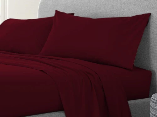 Σετ Σεντόνια Μπορντό 100% Βαμβακερά Reactive One Color Γαρύφαλλο - 230x260, Με Λάστιχο 180x200+30