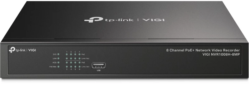 TP-LINK VIGI NVR1008H-8MP Καταγραφικό 8 καναλιών με 8 θύρες PoE+