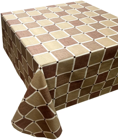 Τραπεζομάντηλο ΚΟΜΒΟΣ Καρό Polycotton Design-2 Olive 140x140