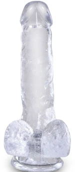 KING COCK CLEAR - REALISTIC PENIS WITH BALLS 13.5 CM TRANSPARENT