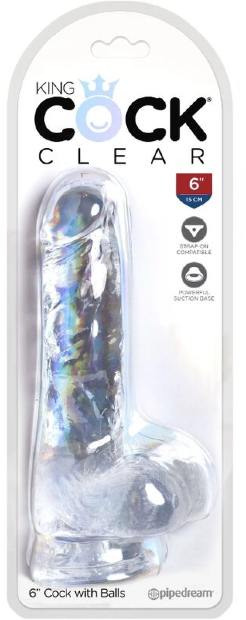 KING COCK CLEAR - REALISTIC PENIS WITH BALLS 13.5 CM TRANSPARENT