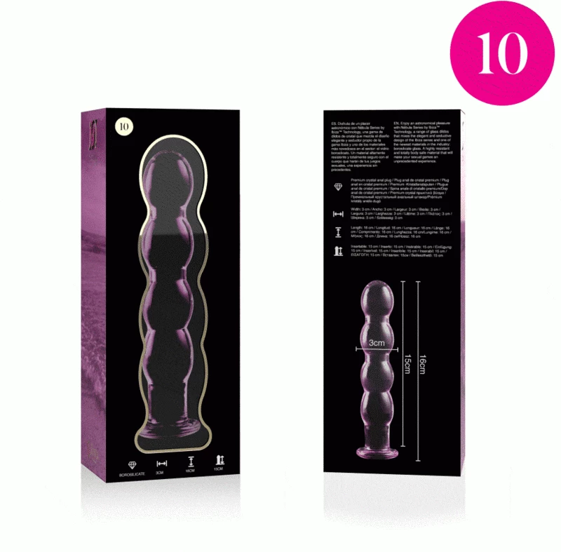 NEBULA SERIES BY IBIZA' - MODEL 10 DILDO BOROSILICATE GLASS 16.5 X 3.5 CM PINK