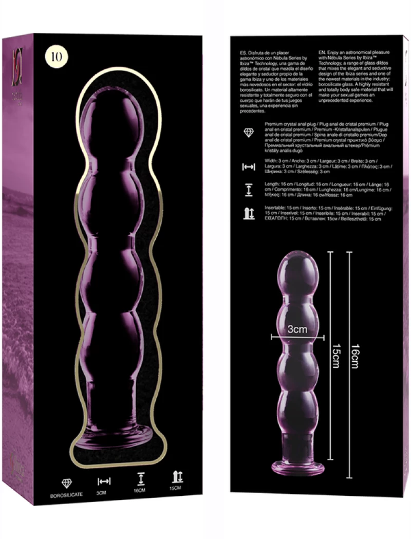 NEBULA SERIES BY IBIZA' - MODEL 10 DILDO BOROSILICATE GLASS 16.5 X 3.5 CM PINK