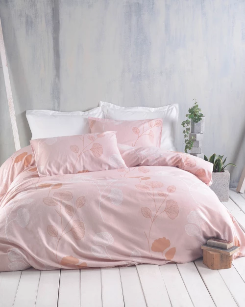 MORIN ΡΟΖ - ΣΕΤ ΣΕΝΤΟΝΙΑ ΦΑΝΕΛΕΝΙΑ ΥΠΕΡΔΙΠΛΟ ΜΕ ΛΑΣΤΙΧΟ (230X260, 165X205+25)