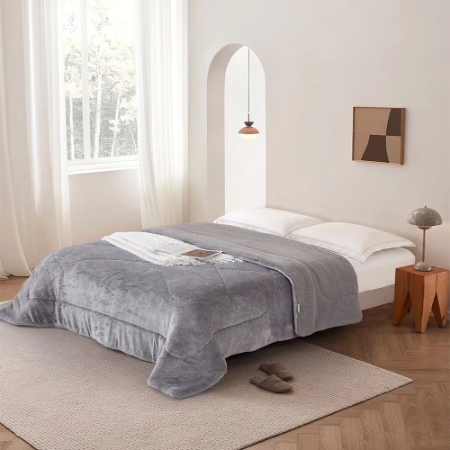 Κουβερτοπάπλωμα Υπέρδιπλο 220x240 Μοντάνα Γκρι