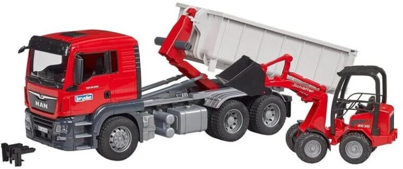 Bruder - Φορτηγό MAN TGS με Αποσπώμενο Container & Φορτωτή Schaffer (03767)