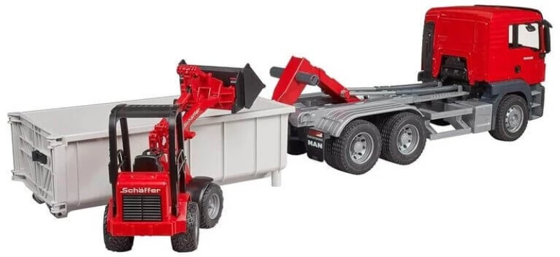 Bruder - Φορτηγό MAN TGS με Αποσπώμενο Container & Φορτωτή Schaffer (03767)