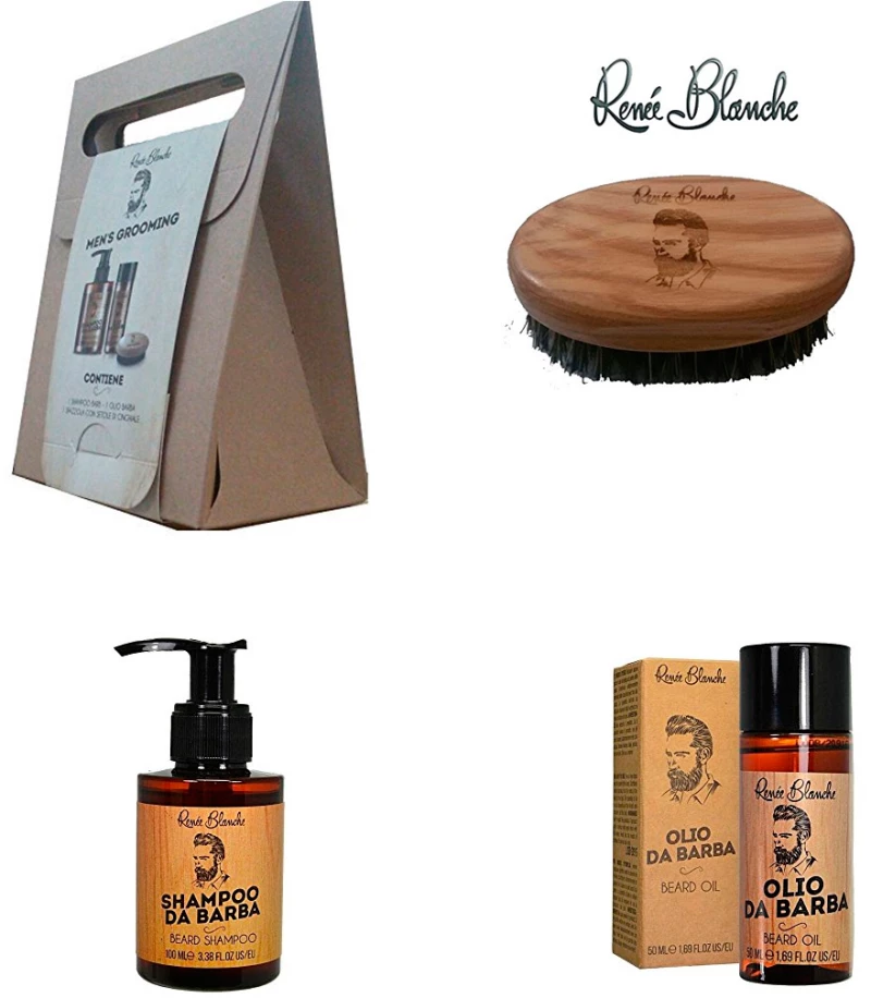 Σετ περιποίησης για γενειάδα, Beard gift set, Shampoo 100ml, Olio 50ml, Χτενάκι γενειάδας | Renee Blanche