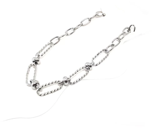 Ατσάλινο Βραχιόλι Ποδιού, αλυσίδα σε χρώμα Ασημί, 2112-301A | Karma Fashion