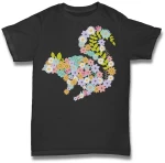 Squirrel Flower Tshirt Μαύρο
