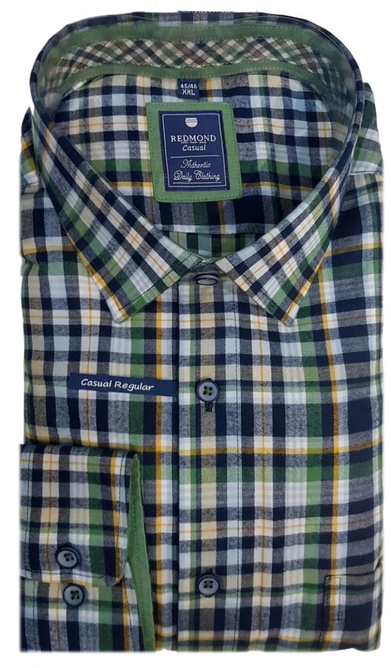 REDMOND Ανδρικό πολύχρωμο μακρυμάνικο καρό  πουκάμισο φανέλλα