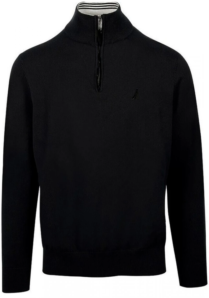 NAUTICA Ανδρική μαύρη πλεκτή μπλούζα S37100 OTB True Black