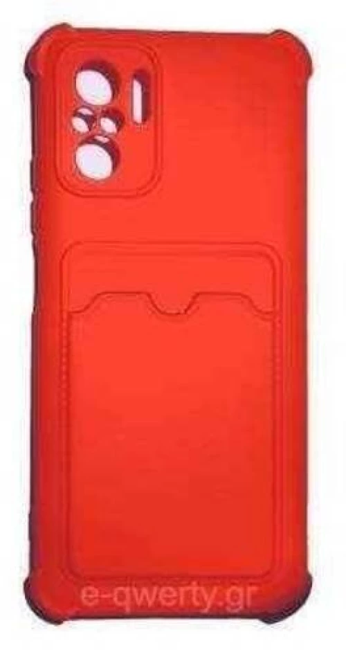 Card Armor Case cover for Xiaomi Redmi Note 10 /Redmi Note 10S card wallet Air Bag armored housing red