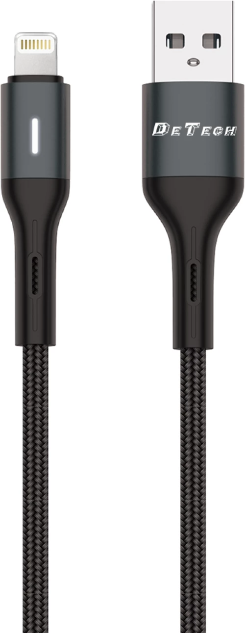 Кαλώδιο δεδομένων DeTech De-C38i, Lightning, 1.0m, Μαυρο - 40198
