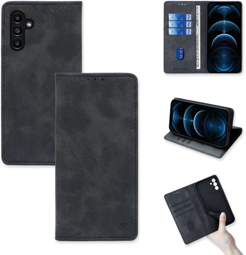 Θήκη Βιβλίο Vintage Magnet Book Sonique Samsung Galaxy A13 5G / Galaxy A04s Μαύρο - Sonique - Μαύρο - Galaxy A04s, Galaxy A13 5G