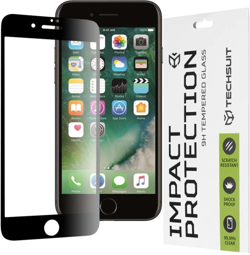 Techsuit - 111D Full Cover / Full Glue Glass - iPhone 7 Plus / 8 Plus - Black